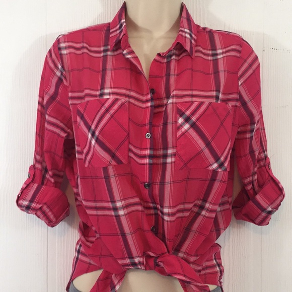 Cotton On Tops - Cotton On lightweight plaid button up shirt Sz Sm